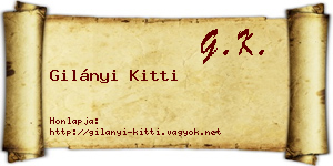 Gilányi Kitti névjegykártya